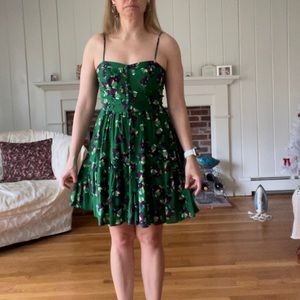 Greylin Bustier Silk Floral Slip Dress